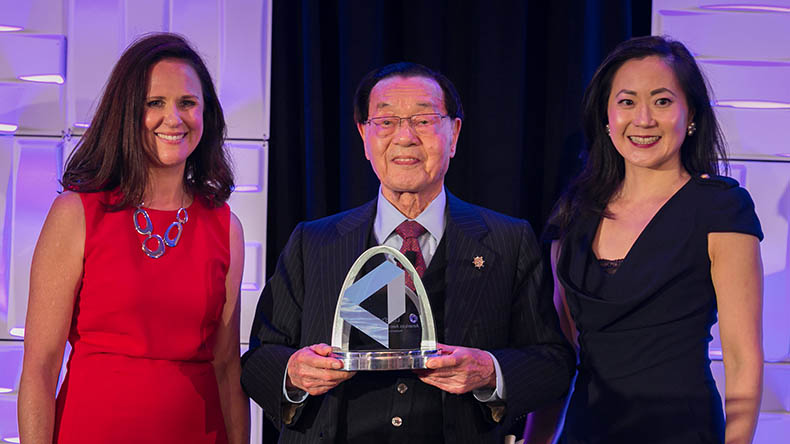 From left: Lloyd's List executive editor Helen Kelly, Foremost Group founder and president Dr James Chao; and Foremost Group Chairman and CEO Angela Chao