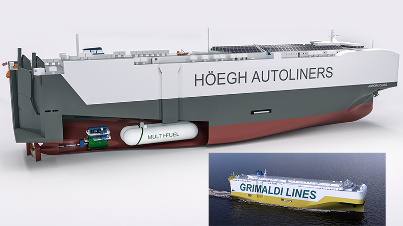 Composite of two modern car carrier designs