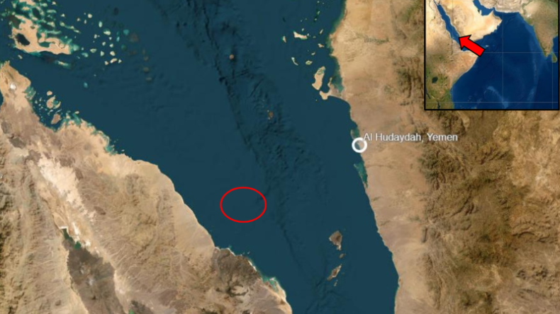 Location of the attack on bulk carrier Tutor