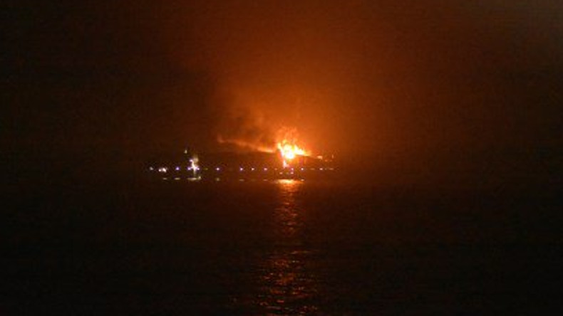 Maersk Honam on fire