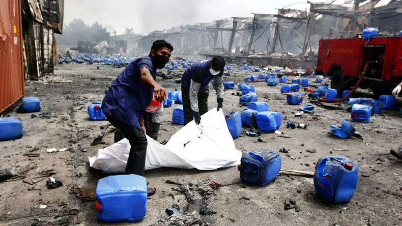 Aftermath of huge blaze at BM Container Depot in Bangladesh
