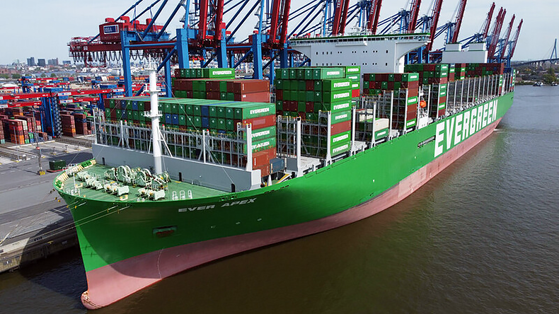 Containership Ever Apex at Hamburg