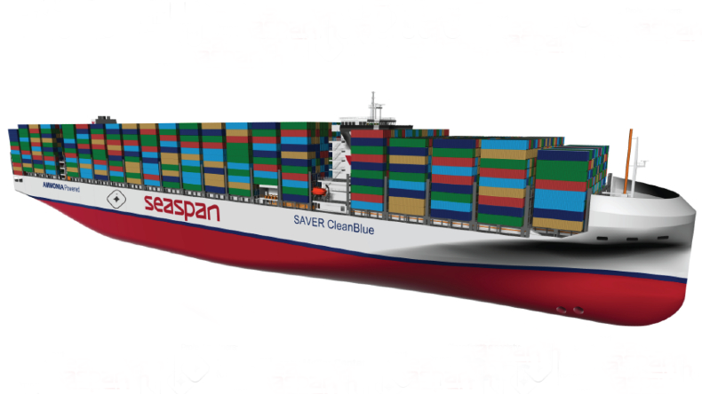 Concept design for 15000 teu capacity DF ammonia containership 