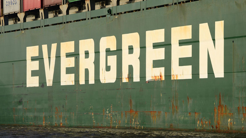 Evergreen logo on containership
