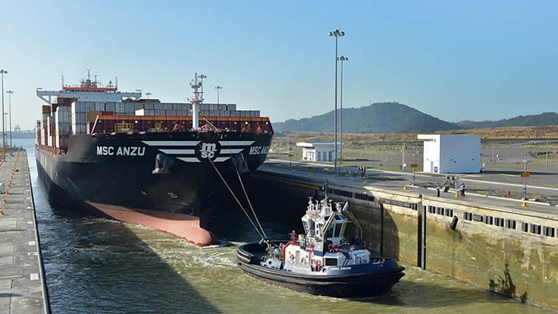 MSC Anzu the 1000th neopanamax through the enlarged Panama Canal