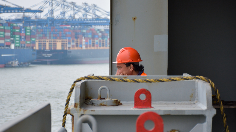 Seafarer in port