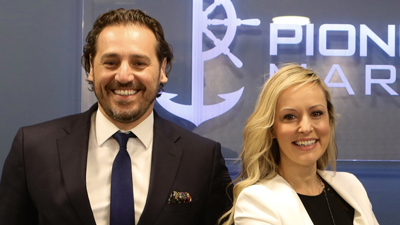 Pioneer Marine's Executive Management, Jim Papoulis (CEO) and Korinna Tapaktsoglou (CFO)