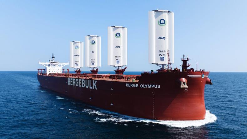 Berge Olympus with four WindWings at sea