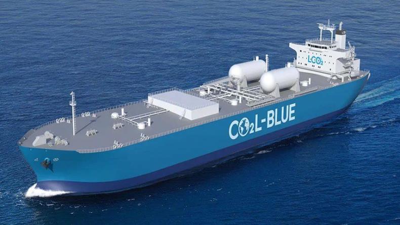 Conceptual image of the ocean-going LCO2 carrier