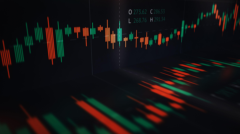 Financial candlestick chart displaying market data
