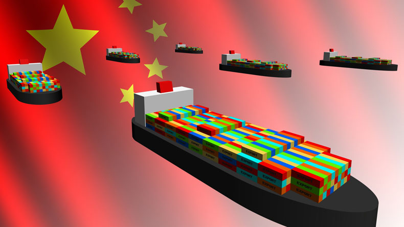 Ships artwork on China flag