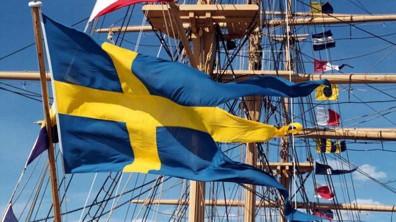 Sweden flag tail ship
