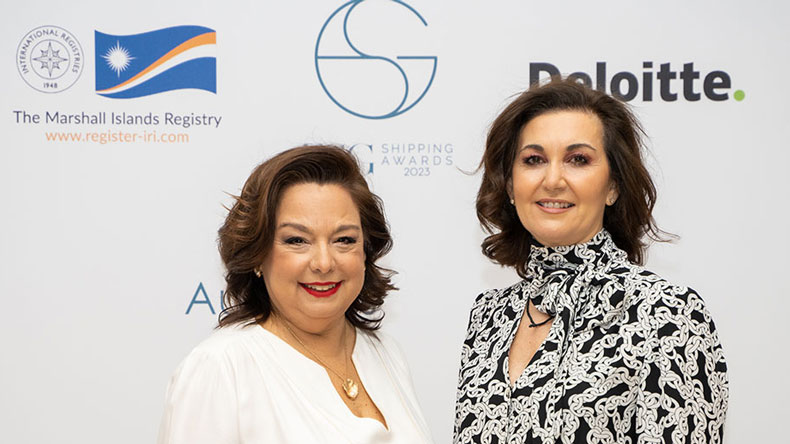 Organisers Katerina Stathopoulou (left) and Helena Athoussaki at the launch of the ESG Shipping Awards [Source: ESG Shipping Awards]