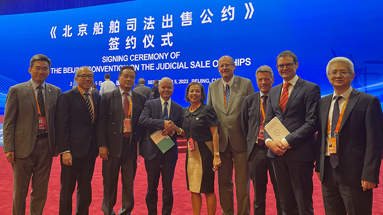 Signing ceremony of the Beijing Convention on the International Effects of Judicial Sales of Ships 
