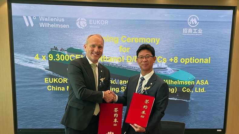 Wallenius Wilhelmsen and China Merchants Jinling Shipyard (Nanjing) signed the newbuilding deal in Hong Kong.