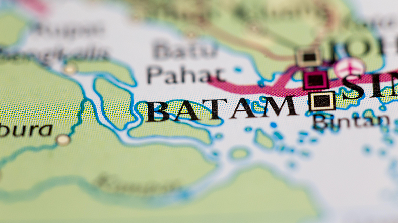 Map of Batam in Indonesia
