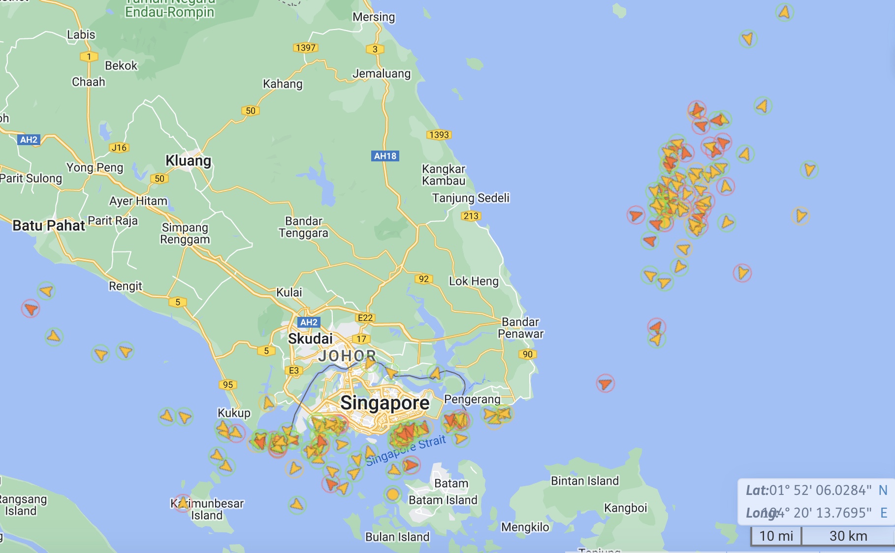 Singapore Strait map 04/11/22