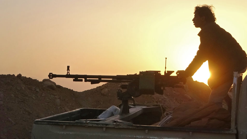 Houthi rebel manning heavy machine-gun. Credit AFP via Getty Images