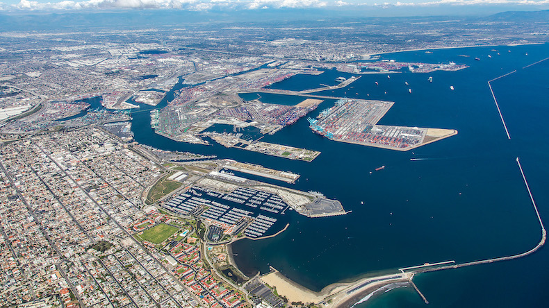 San Pedro Bay ports aerial view