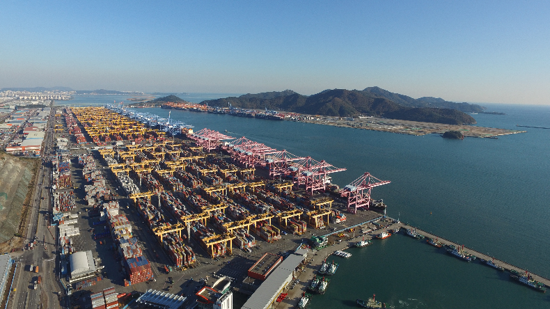 Busan port in South Korea