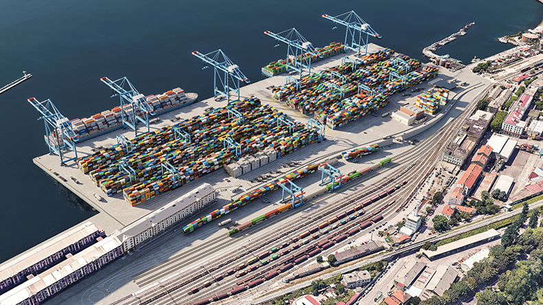 Rijeka Gateway port electrification scheme aerial view