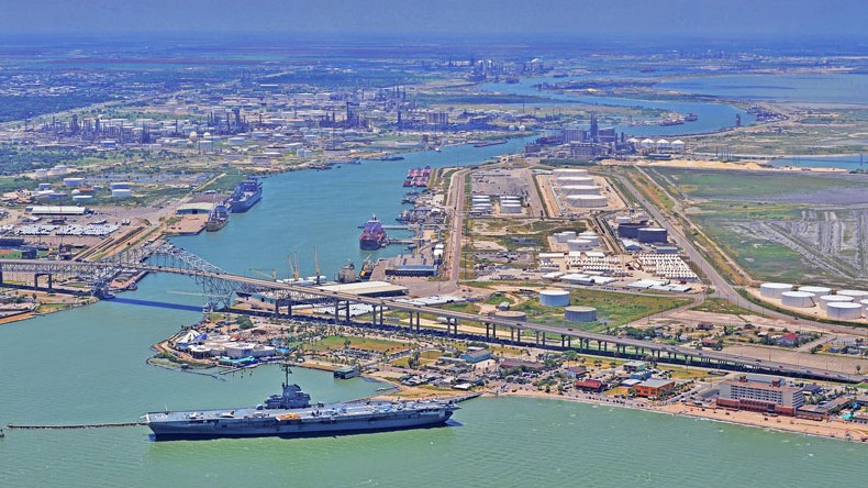 An aerial view of the Port of Corpus Christi