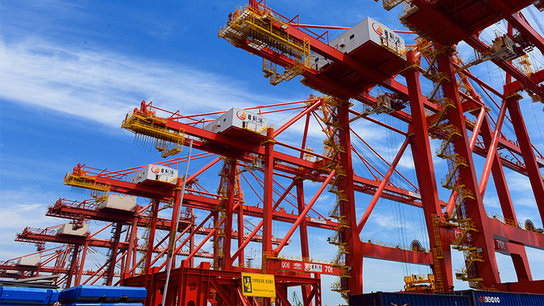 Rizhao port cranes in China 