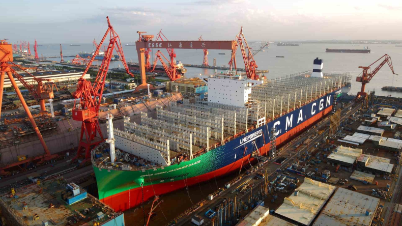 CMA CGM containership under construction