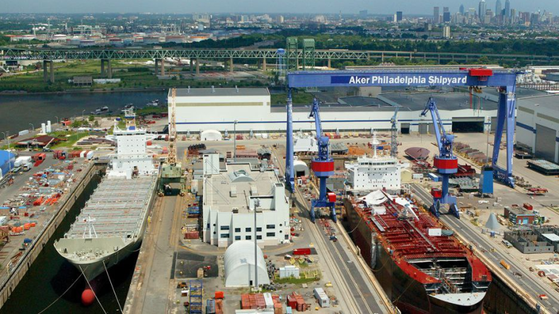 Aerial view of Philly Shipyard 