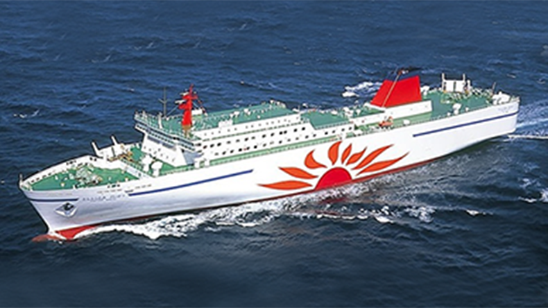 The MOL Group is building Japan’s first two LNG-fuelled ferries, Sunflower Kurenai and Sunflower Murasaki, which will both enter service in 2023. Artist's impression. Credit: MOL Ferry Ltd.