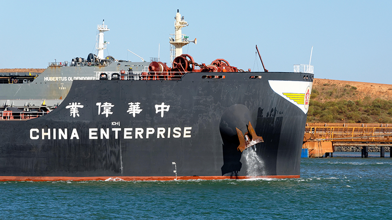Iron ore carrier China Enterprise at Port Hedland in Western Australia