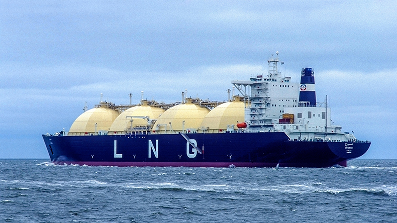 LNG carrier Mraweh at River Elbe in Germany