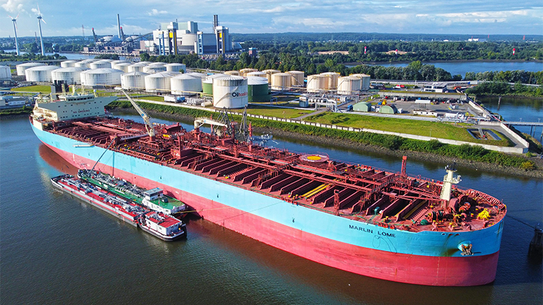 Aframax product tanker Marlin Lome at port