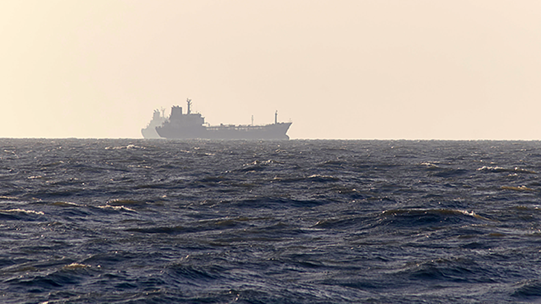 Two tankers at sea