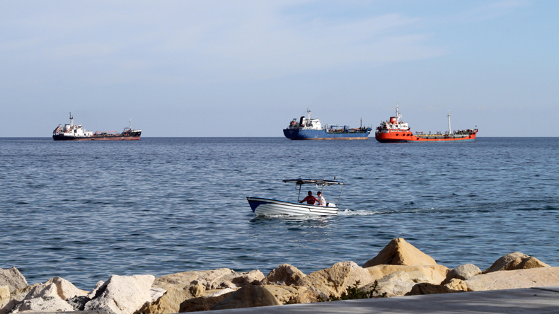 Oil tankers off Limassol, Cyprus