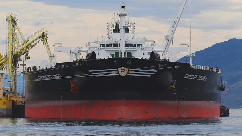 Crude oil tanker Energy Triumph at Sao Sebastiao
