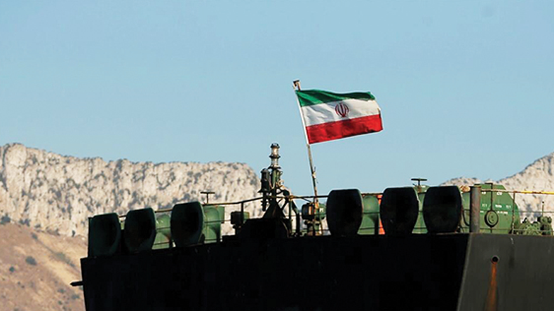 Iran flag on tanker stern