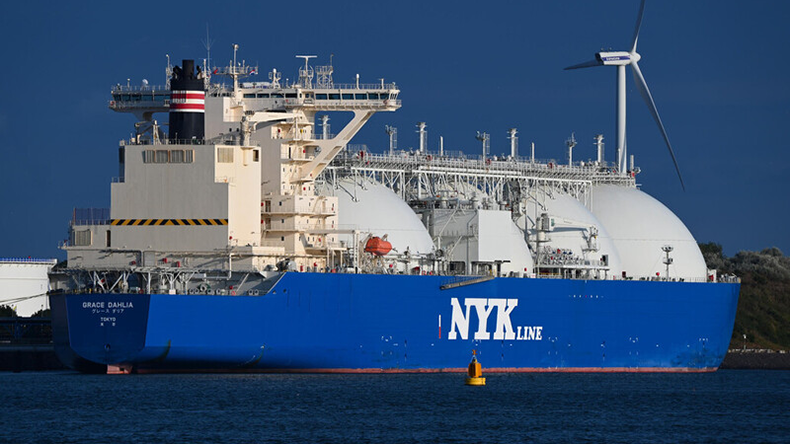 Liquefied natural gas carrier Grace Dahlia at Rotterdam