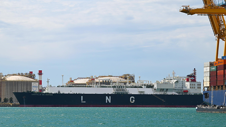 Liquefied natural gas carrier Castillo de Merida at port