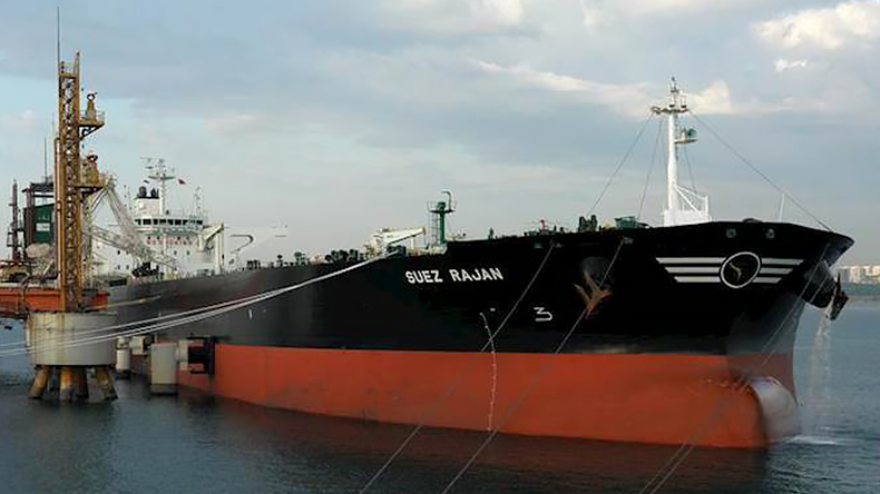 Suez Rajan tanker at port