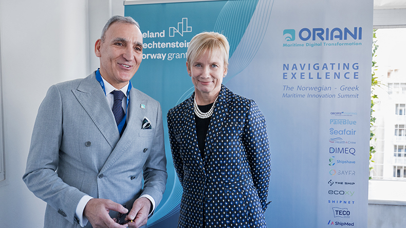 Oriani co-founder Philip Nielsen (left) with Norwegian ambassador Lajla Brandt Jakhelln