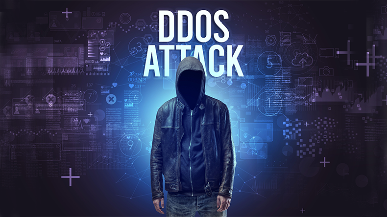  Faceless man with DDOS attack