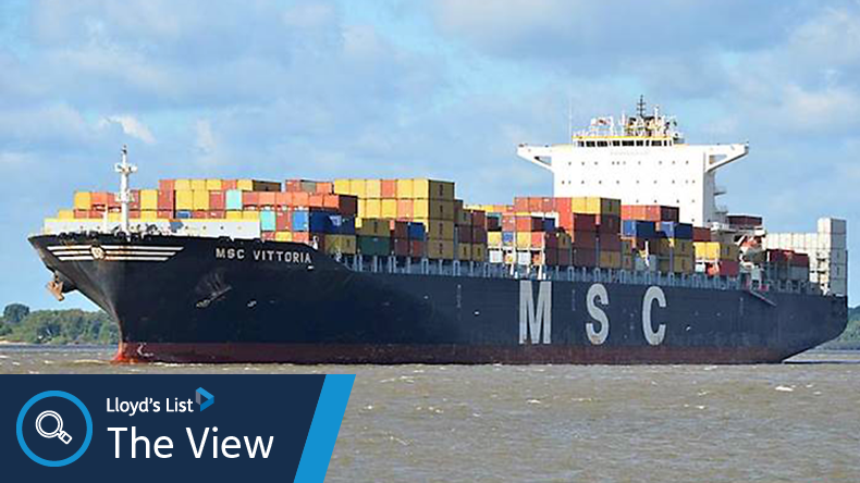 Lloyd’s List: The View with containership MSC Vittoria on a canal