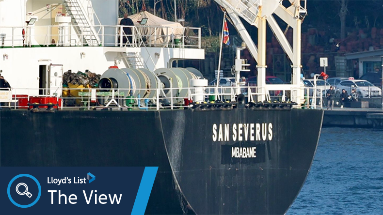 San Severus, a bulk carrier, flying the Eswatini flag