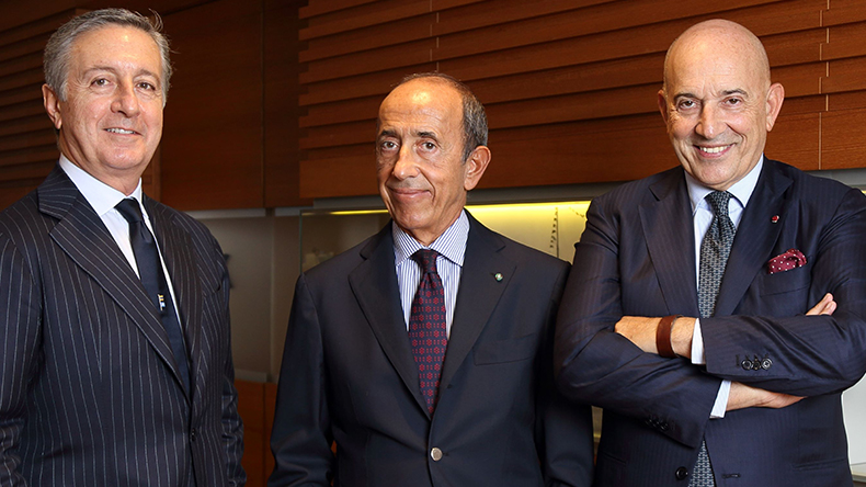 Grimaldi family, from left: Diego Pacella, Gianluca Grimaldi, Emanuele Grimaldi, Grimaldi Group